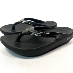 OOFOS Black Recovery Flip Flops Sandals Women’s 6 EU 37 Comfort Orthopedic